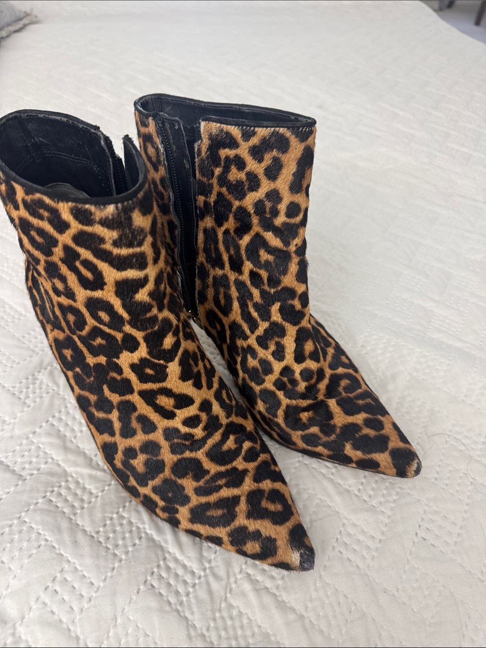 Sam Edelman-Leopard Print Pointed Toe Ankle Boots - Women